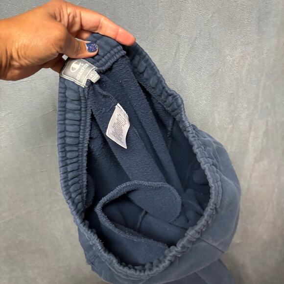 Champion Medium Navy Blue Sweatpants Reverse Weave Fleece Joggers Logo Athletic - Picture 12 of 15